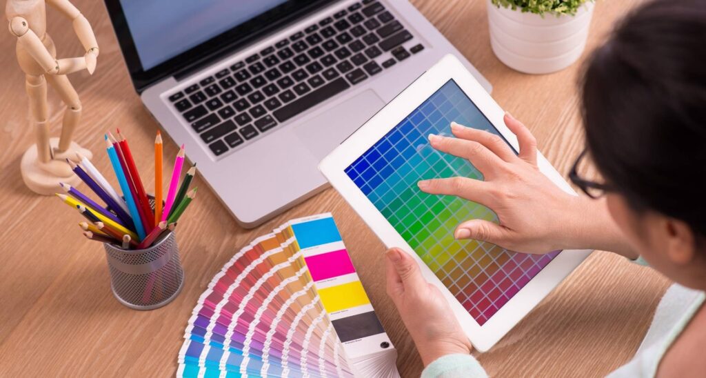 designer choosing the best colours for your brand identity